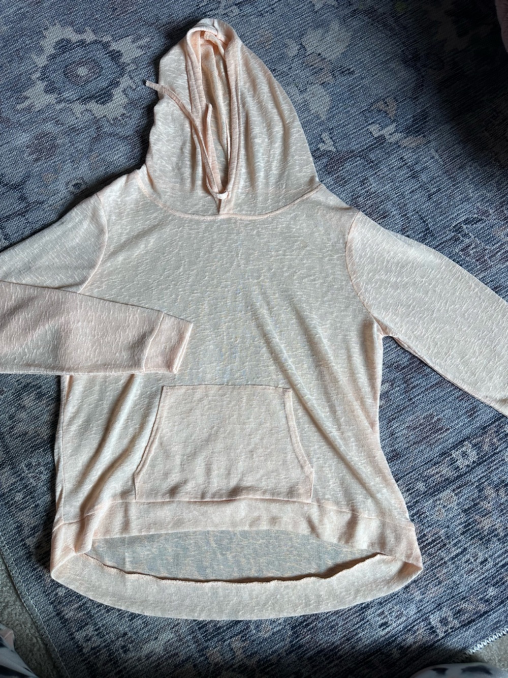 Vintage Light Peach Hoodie Top